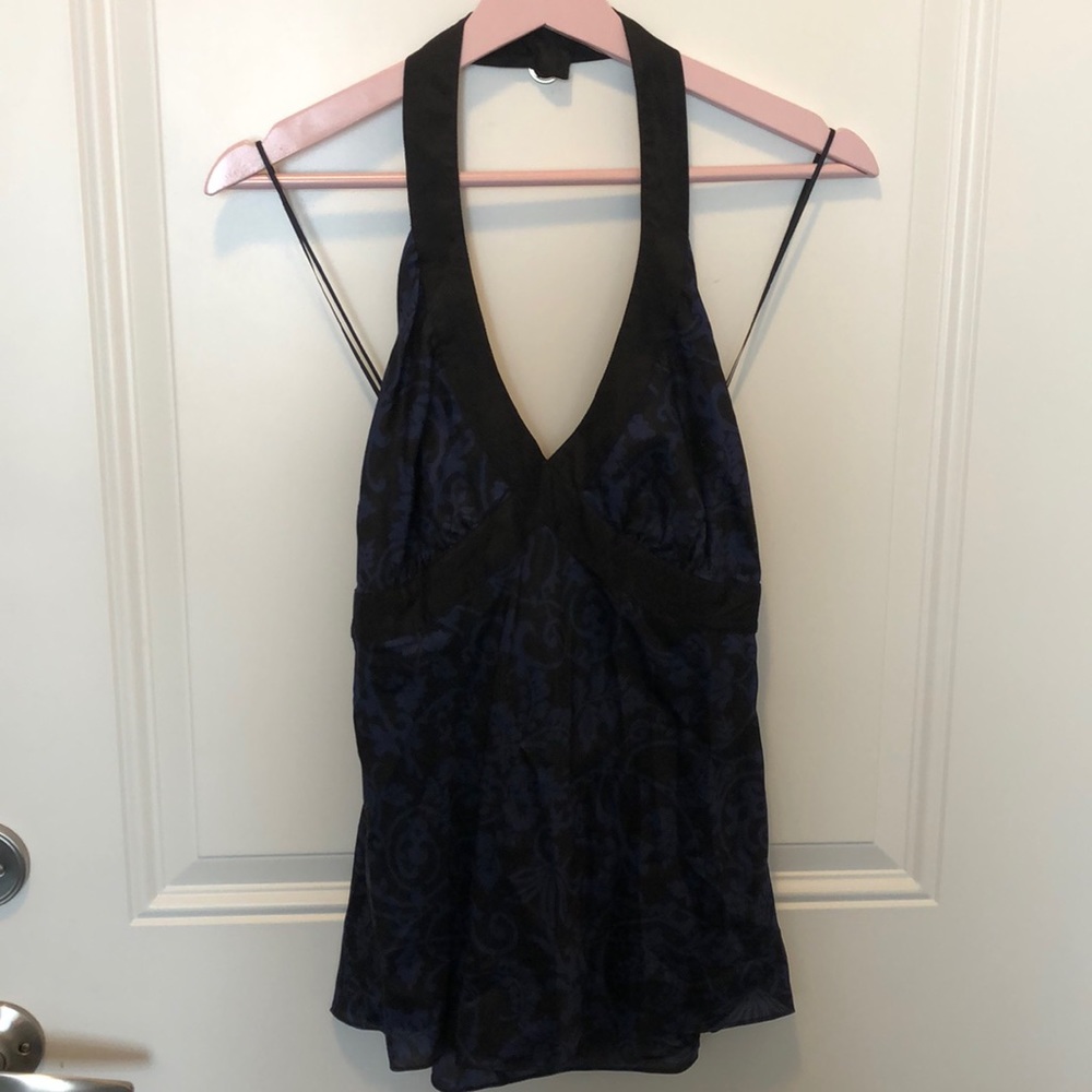 Beautiful Silk Express Halter Blouse 🖤💙
